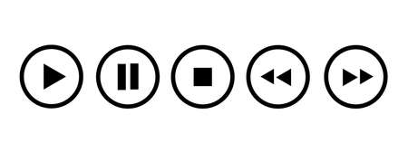 Music Player Buttons - stock vector