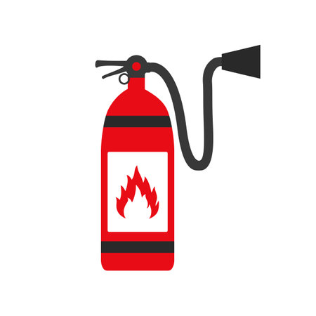 Fire extinguisher icon. Flat fire safety - vector for stockのイラスト素材