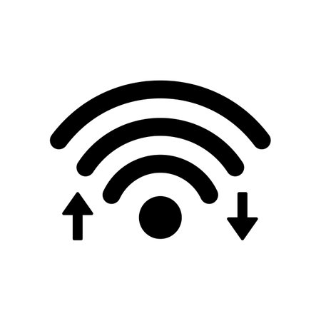 Wifi internet icon with download and upload arrow - stock vectorのイラスト素材