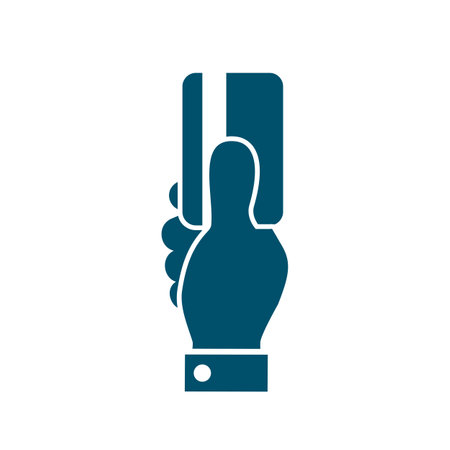 Hand holding debit credit card. The hand holds a bank card - vector for stockのイラスト素材