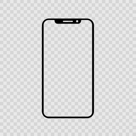 Black smartphone with empty touch screen, new model - vector for stockのイラスト素材