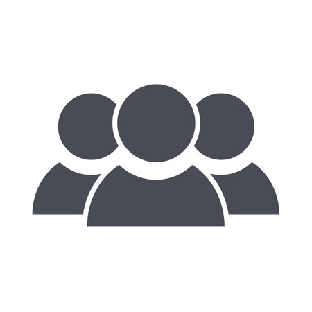 People icon, teamwork, staff, partnership, three person sign - vector