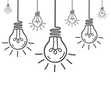 Idea, creative concept bulb sign, innovations background - vectorのイラスト素材