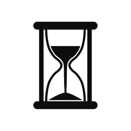 Hourglass icon, sandglass timer, clock flat icon for apps and websites - stock vector