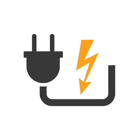 Electric plug icon sign with cord - stock vectorのイラスト素材