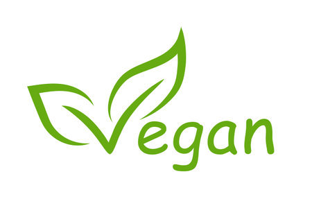 Concept green vegan diet logo with leaf icon - stock vectorのイラスト素材