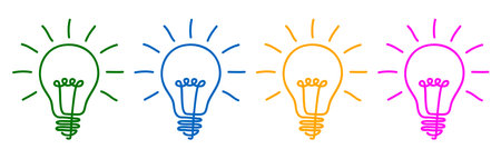 Idea, creative concept bulb sign, innovations - for stockのイラスト素材