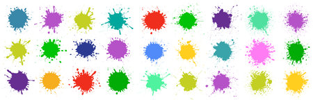 Set different splash, brush strokes - for stockのイラスト素材