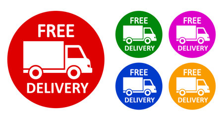 Free delivery sign, fast shipping service icon - vectorのイラスト素材