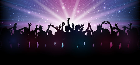 Party people in club dance to the music - stock vectorのイラスト素材