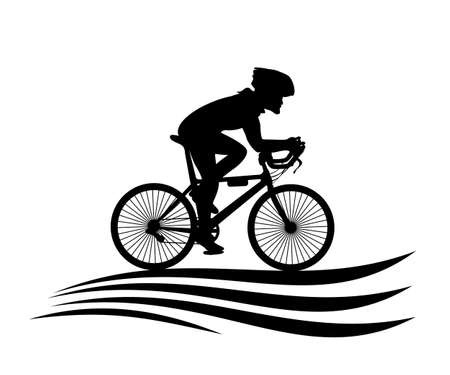 Healthy Lifestyle . Cyclists on bike - stock vectorのイラスト素材