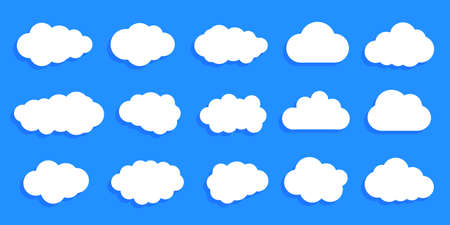 Set paper white clouds - for stockのイラスト素材