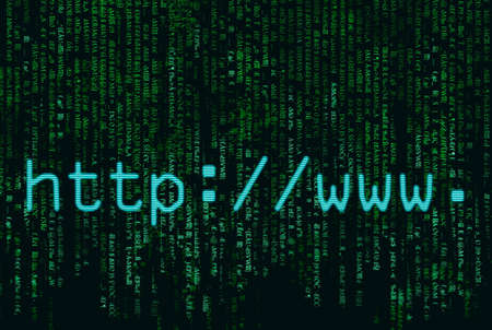 matrix style concept of http and wwwの写真素材