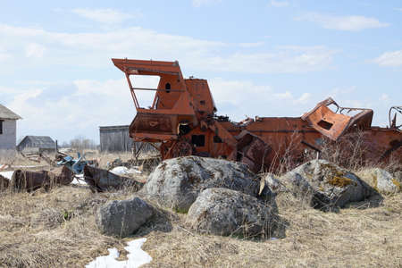 Combine after the collapse of the USSR is worthless to anyone and almost collapsedの写真素材