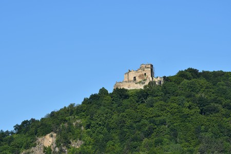 old historical ruins of castle Zborov Slovakiaの写真素材
