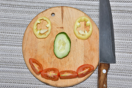 macro detail table full of fresh vegetablesの写真素材
