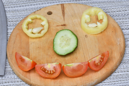 macro A table full of fresh vegetablesの写真素材