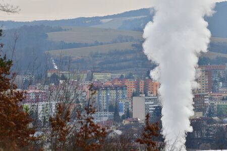 Global warming and ecology of the planet due to smoke from chimneys