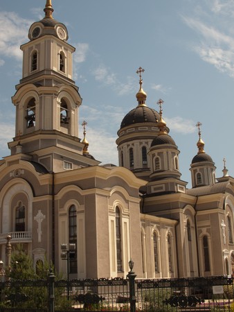 Newly-built Christian churchの写真素材