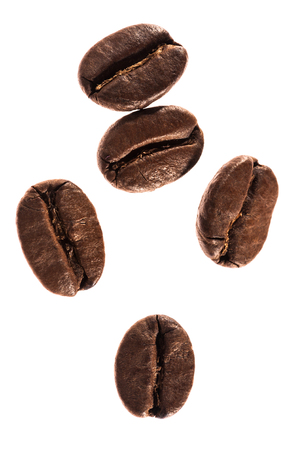 Coffee beans. Isolated on a white background. Close up.の写真素材
