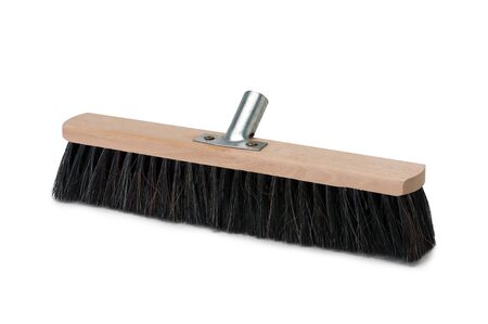 Broom isolated on white background. Cleaning equipment for housework and domestic lifeの写真素材