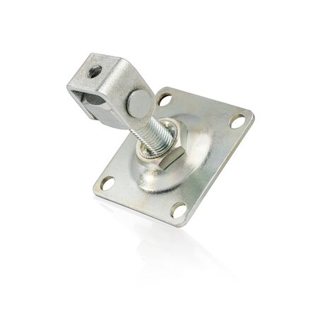 Gate hinge islated on white background. Adjustable gate hingeの写真素材