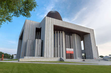 Warsaw, Poland - June 15, 2019: Temple of Divine Providence or Swiatynia Opatrznosci Bozej, Roman catholic church in Wilanow, district of Warsawのeditorial素材