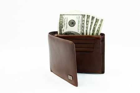Wallet with dollarsの写真素材