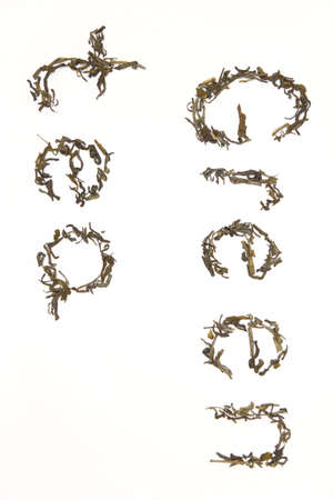 The word arranged of leaves of green teaの写真素材