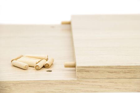 Chipboard on the white backgroundの写真素材