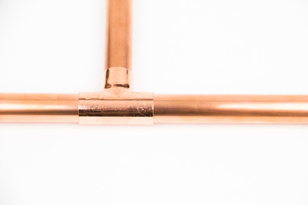 The part of copper installation on the white background