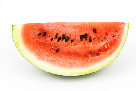 The piec of watermelon on the white backgroundの写真素材
