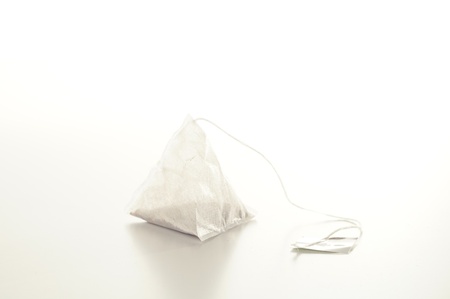 Teabag on white background. Natural aromatic blendの写真素材