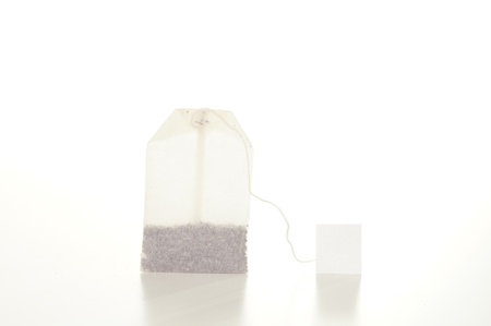 Teabag on white background. Natural aromatic blendの写真素材