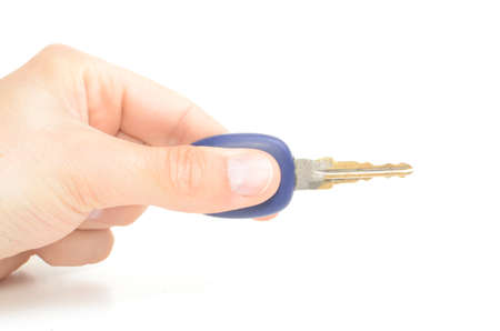 Keys close up isolated on white backgroundの写真素材