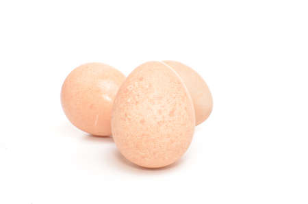 Fresh eggs isolated on white background