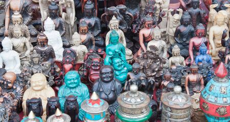 Close up of a selection of souvenirs, Kathmandu, Nepal