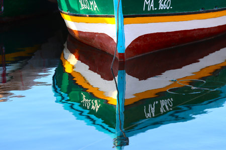 Fishing boat in the harbor .の写真素材