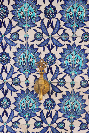detail, close-up of a faucet in a Turkish bath.