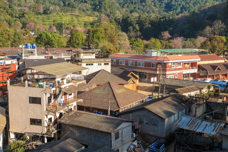 Doi Ang Khang village, Chiang Mai, Thailandのeditorial素材