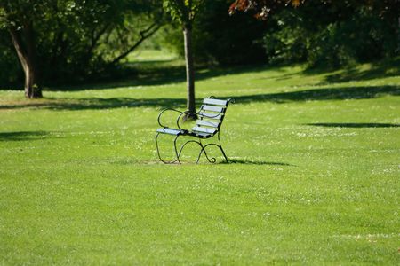 Green benchの写真素材