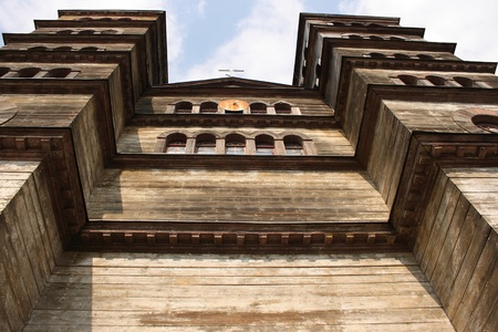 Old wooden orthodox church in Lidzbark Warminskiの写真素材