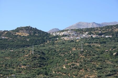 Greek village on the hill scope, Creteの写真素材