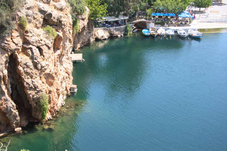 Lake Voulismeni in Agios Nikolaos, Crete, Greeceの写真素材