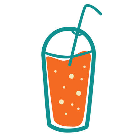Summer Cocktail and Juice Drink Icon. Lemonade symbol. Party in the club. Created for menu designs. Modern, simple flat vector illustration for web site or mobile appのイラスト素材