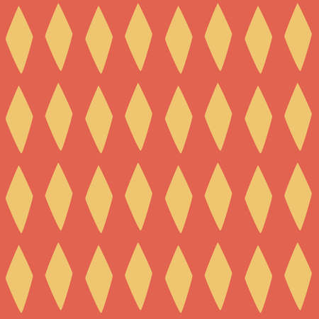 Seamless Vector Argyle Pattern. Yellow diamonds on a red background. Stylish modern geometric...