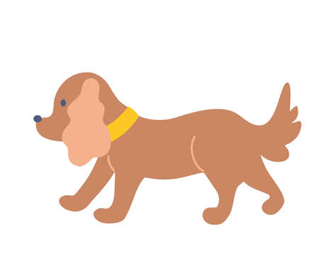 Cute little dog. Dachshund, lapdog. Flat Vector illustration.のイラスト素材