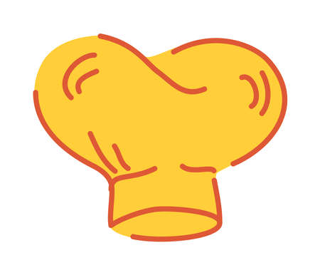 Chef's hat. Cooking food. Chef's uniform. For textile design, bakery, restaurant menus. Vector illustration in flat cartoon style isolated on white background.のイラスト素材