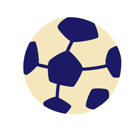 Soccer ball. Cartoon Football ball. Sports activities, sports equipment, playing football. Vector illustration in flat style isolated on white backgroundのイラスト素材