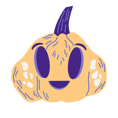 Pumpkin Halloween. Orange pumpkins with smiles for your design for the holiday. Happy Halloween Vector cartoon illustration isolated on the white background.のイラスト素材